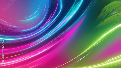 Abstract 3D colorful curves background. Generative Ai.