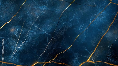 Luxurious dark blue marble with gold veins - elegant abstract texture