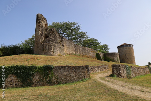 Obraz na płótnie Ancien château fort, vue de l'extérieur, ville de Parthenay, département des Deux Sèvres, France w salonie