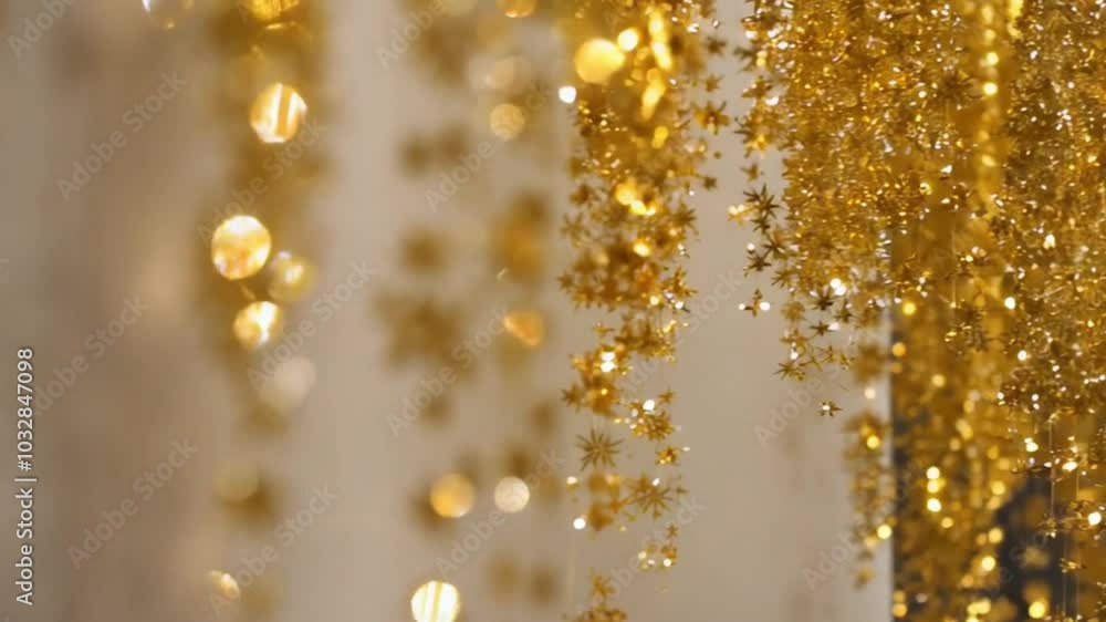 Looping golden glitter particles for holiday celebrations. Looping golden glitter particles for holiday celebrations.
