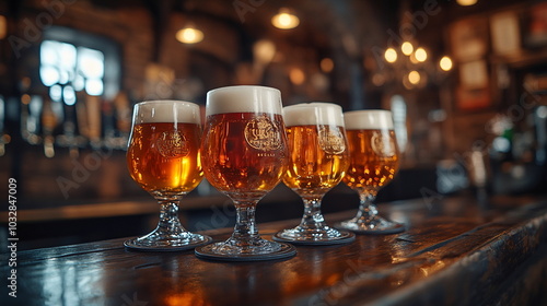 Celebration of Craft Beer in Diverse Glassware Display