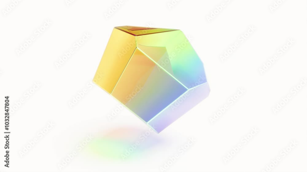 Rainbow crystal on white bg rotate endless 4k Rainbow crystal on white bg rotate endless 4k