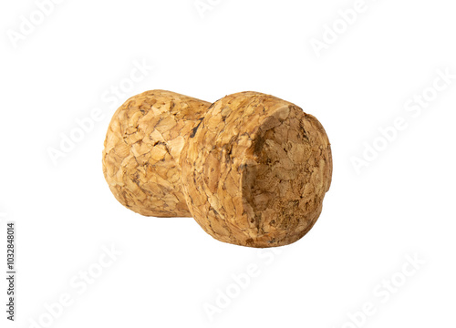 Champagne Cork solated on white background Close up