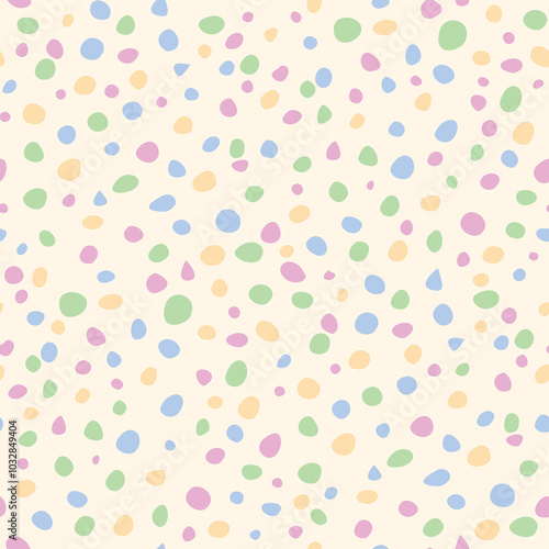 Rainbow Confetti Dots Seamless Repeat Pattern