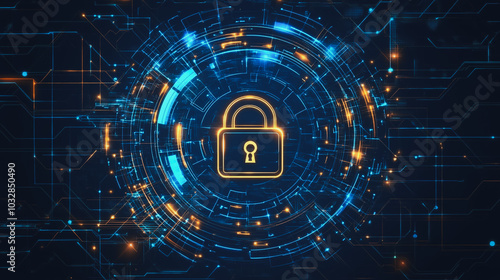 abstract innovative cyber security network, using interconnected nodes to represent business partnerships on the Smart digital Innovation city with connection network reciprocity over the smart city