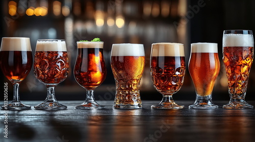 Celebration of Craft Beer in Diverse Glassware Display