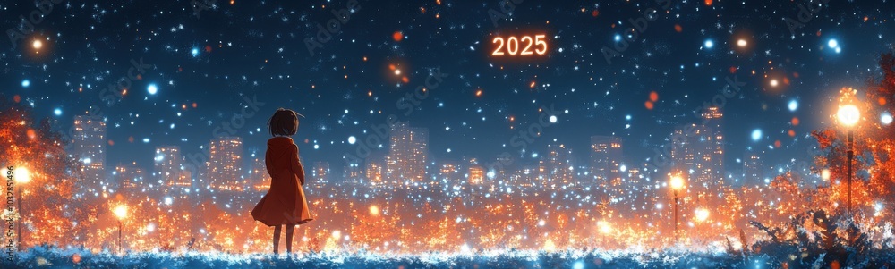Anime scene of a woman standing in a field , 2025 year Anime scene of a woman standing in a field , 2025 year
