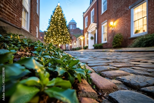 A photo of Petit-Champlain in Lower Old Town (Basse-Ville) during a Christmas event at night. photo