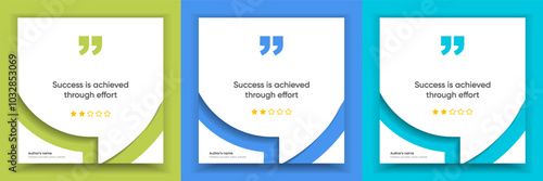 3D bubble testimonial banner, quote, infographic. Social media post template designs for quotes. Empty speech bubbles, quote bubbles and text box. Vector Illustration EPS10.