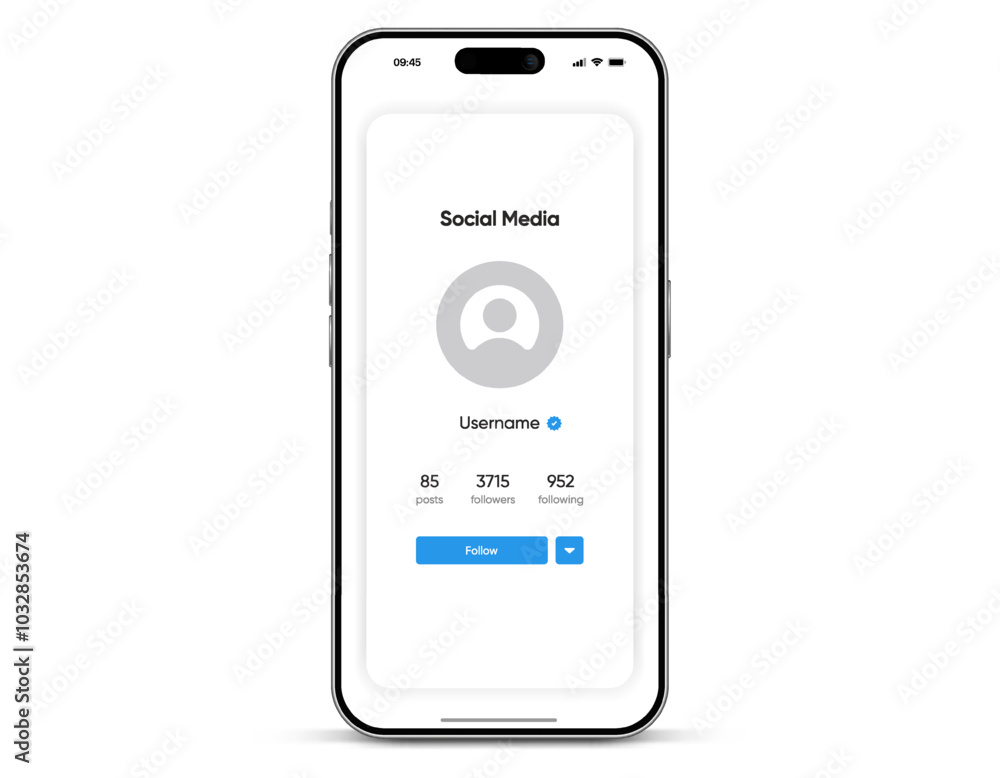 Social media preview page template. Internet profile information page. Follow button. Social media photo mockup, template. Social media preview page template. Internet profile information page. Follow button. Social media photo mockup, template.