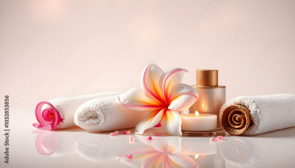spa accessories and flower isolated with white highlights, png spa accessories and flower isolated with white highlights, png