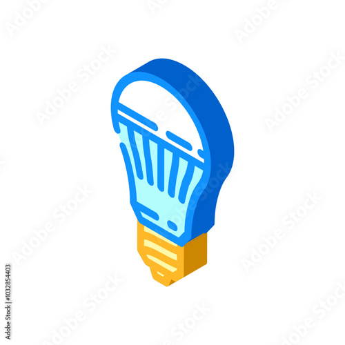 led lighting energy conservation isometric icon vector. led lighting energy conservation sign. isolated symbol illustration