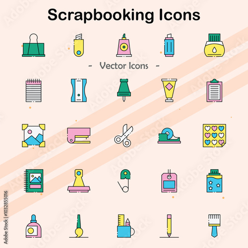 Icons representing scrapbooking and creative projects.