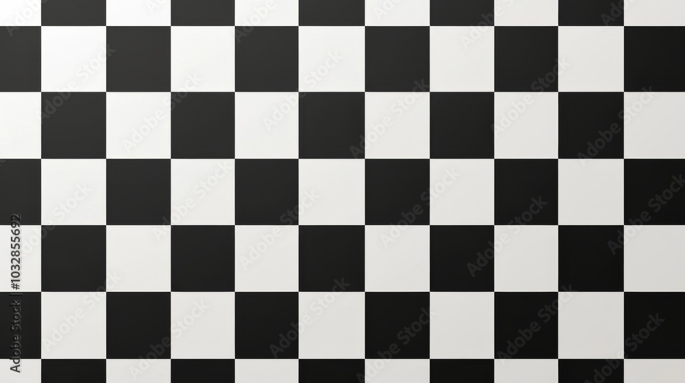 Fototapeta premium Black and white checker pattern, checkered chessboard