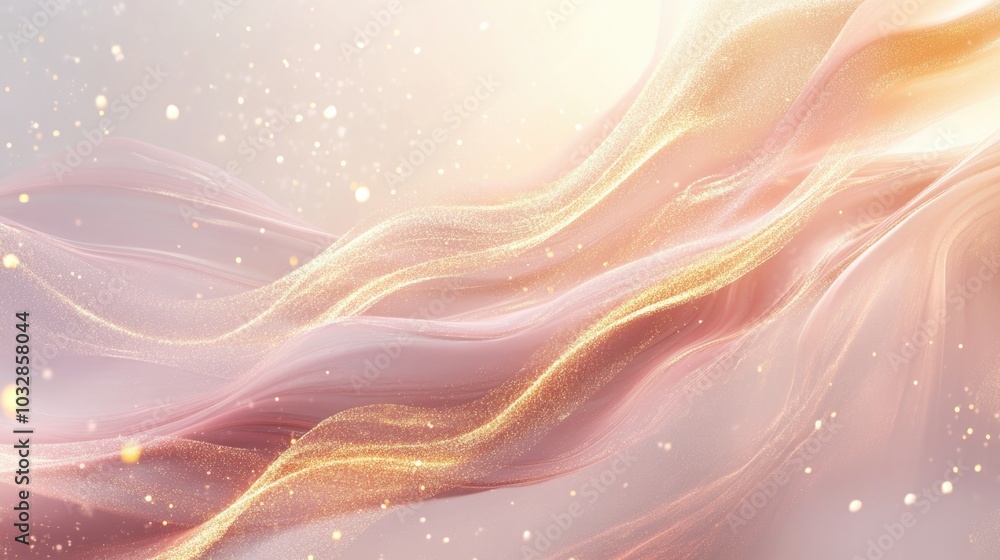 Ethereal flowing abstract waves with soft pastel hues and golden accents evoking dreamy girlhood design Ethereal flowing abstract waves with soft pastel hues and golden accents evoking dreamy girlhood design