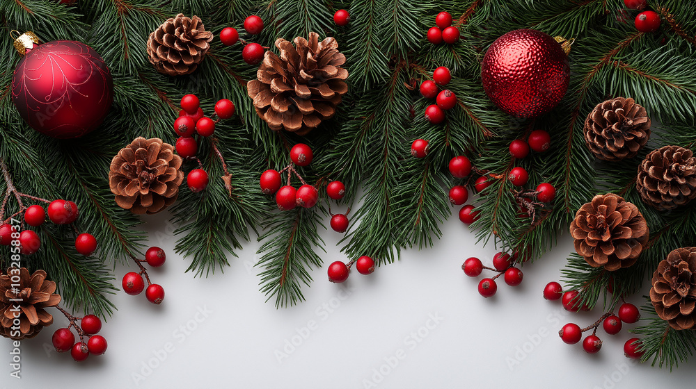 Merry Christmas and Happy Holidays greeting card, frame, banner. New Year. Noel. Snow christmas tree light background. Winter xmas holiday theme. Flat lay Merry Christmas and Happy Holidays greeting card, frame, banner. New Year. Noel. Snow christmas tree light background. Winter xmas holiday theme. Flat lay