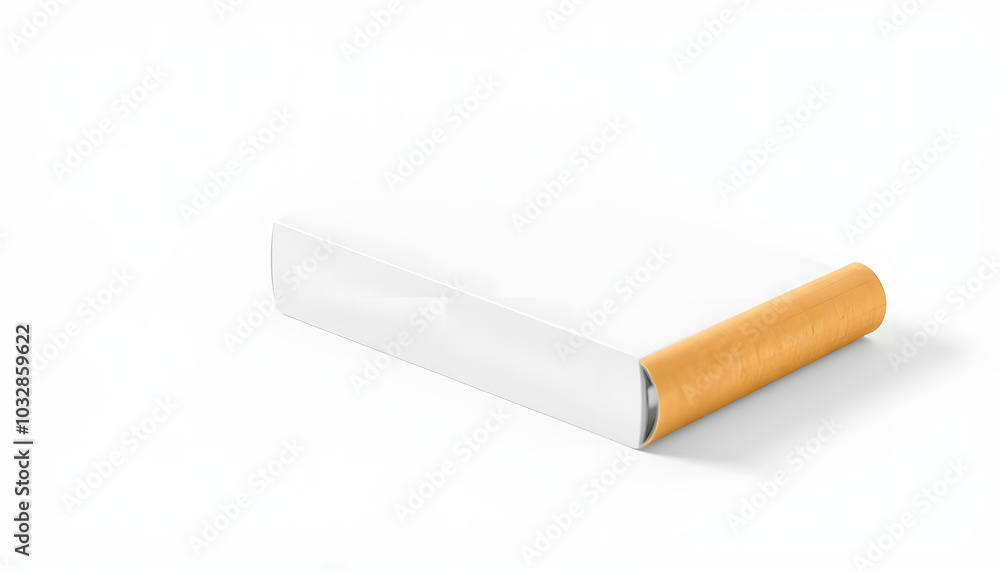 Cigarette near Mockup Blank Cigarettes Pack. 3d Rendering isolated with white highlights, png Cigarette near Mockup Blank Cigarettes Pack. 3d Rendering isolated with white highlights, png