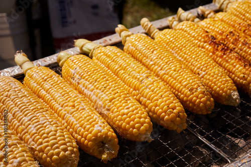 Khao Phot Ping, or grilled corn at a Thai food festival, Manassas, VA, USA photo