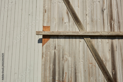 White, Amish style barn details, Lancaster County, Pennsylvania, USA photo