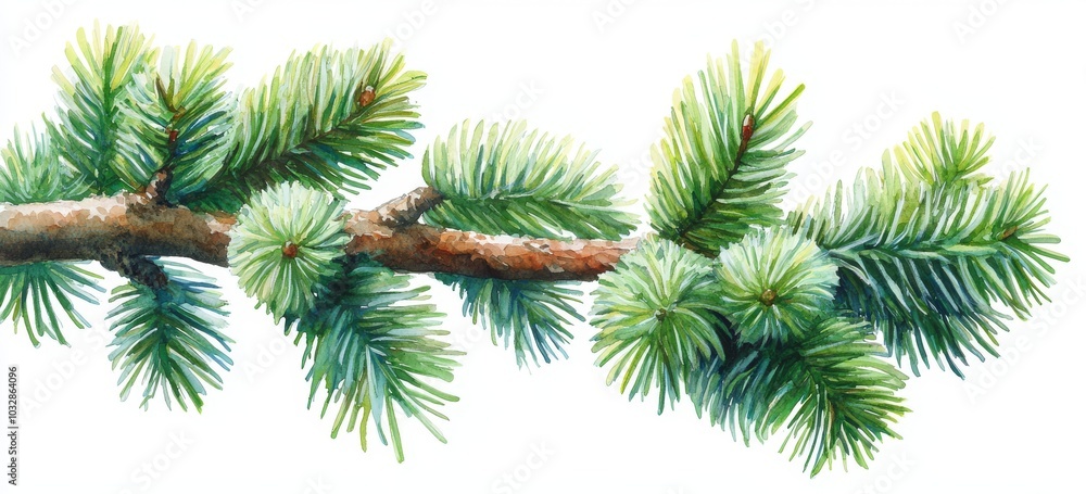 Arrangement of frosted fir branches isolated on white, shaped like an arch, in banner format Arrangement of frosted fir branches isolated on white, shaped like an arch, in banner format