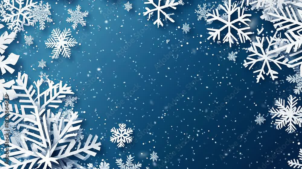 The concept of Christmas and New Year holidays. Copy-space for text. Christmas atmosphere. Falling snowflakes. Noel. Looped snow. Generate AI. The concept of Christmas and New Year holidays. Copy-space for text. Christmas atmosphere. Falling snowflakes. Noel. Looped snow. Generate AI.