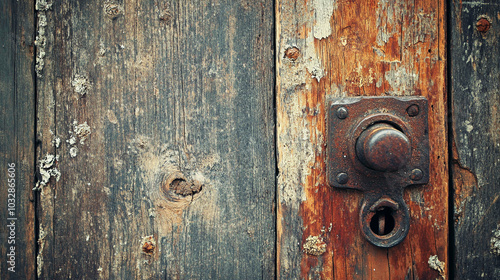 old wooden door with lock