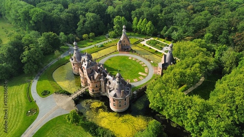 drone photo belgium castle europe