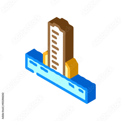 flood gauge disaster isometric icon vector. flood gauge disaster sign. isolated symbol illustration