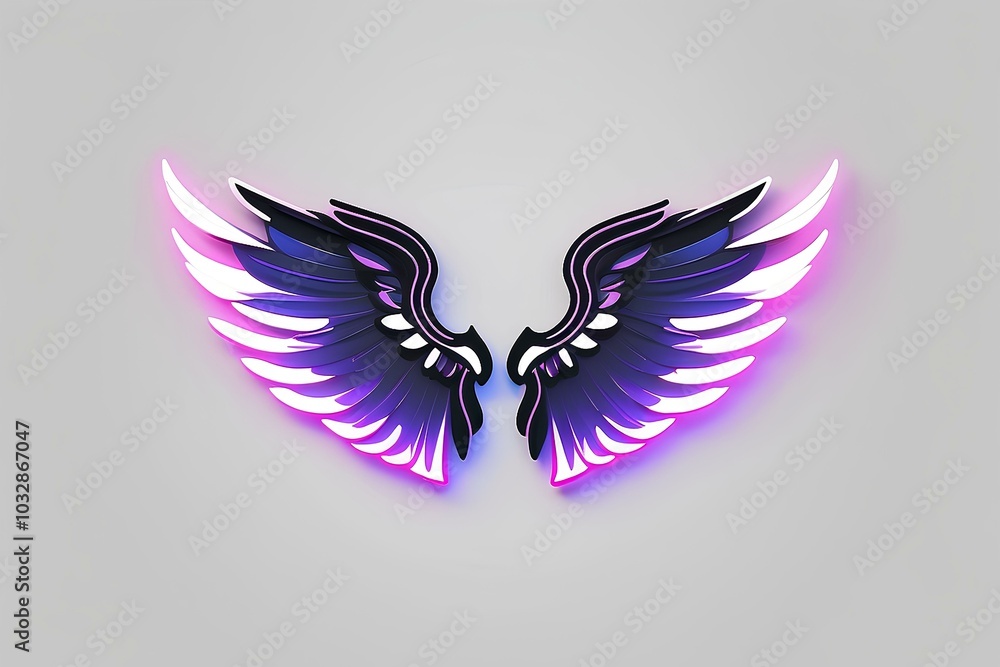 Obraz premium Glowing Neon Leaf