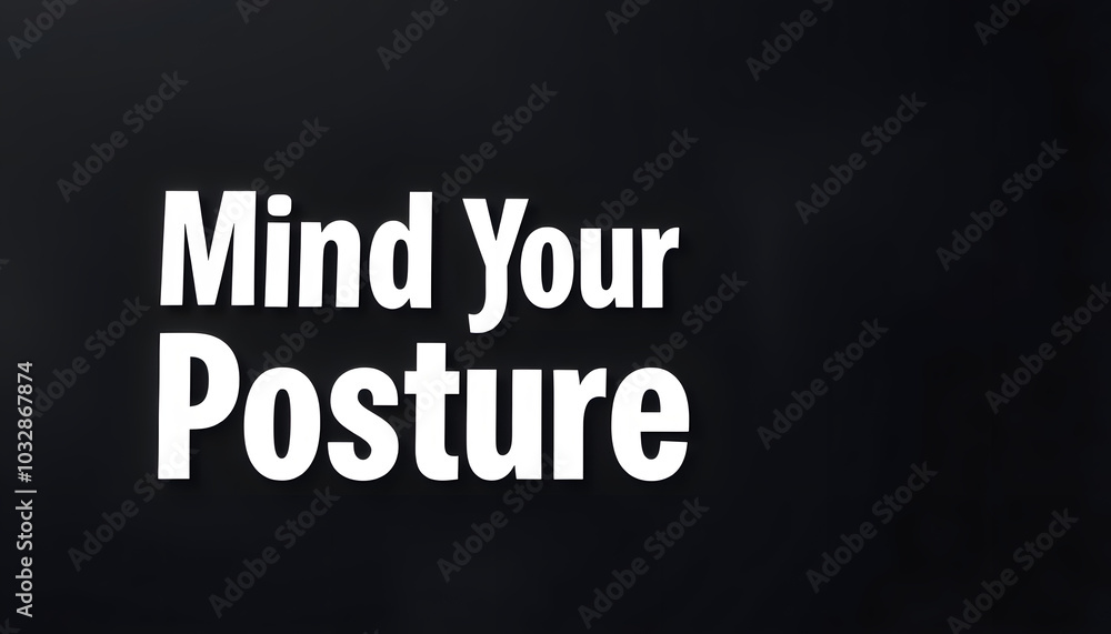 Mind Your Posture isolated with white highlights, png