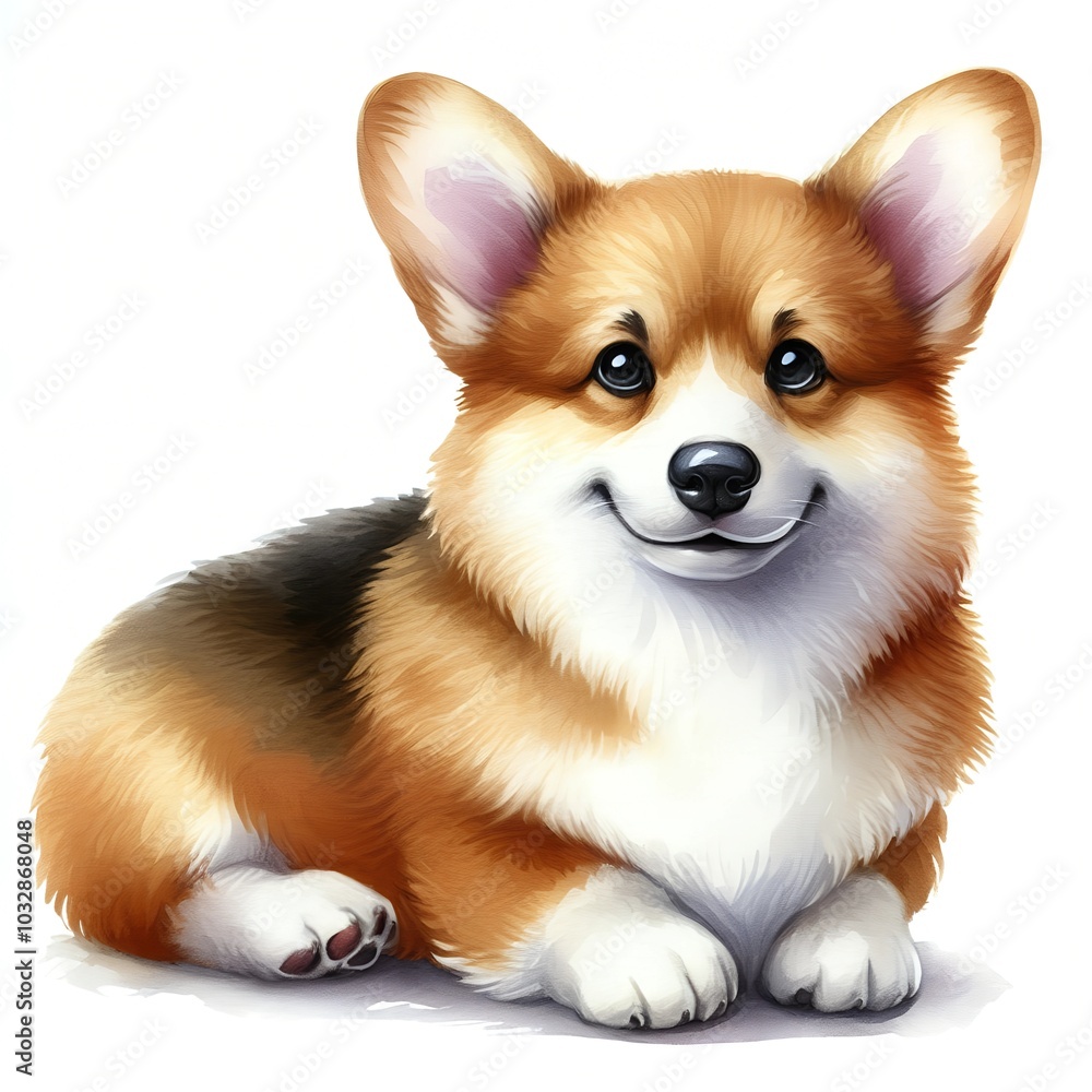 corgie dog isolated on white