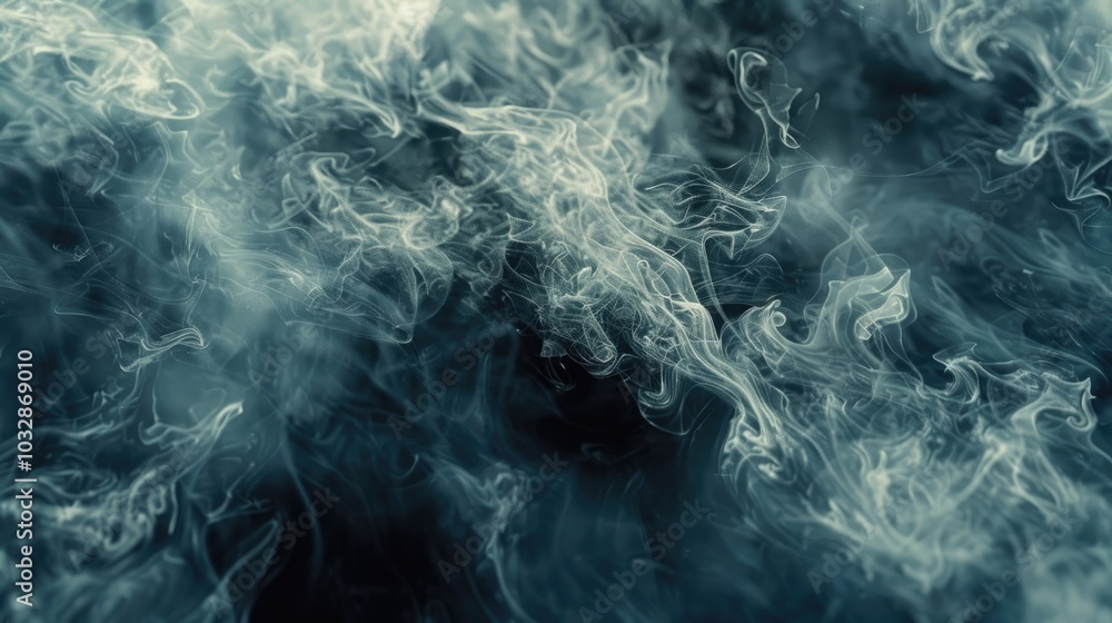Abstract swirls of smoke on a dark background, captured in motion Abstract swirls of smoke on a dark background, captured in motion