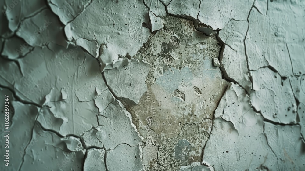 Obraz premium Close-up of cracked plaster on an old wall