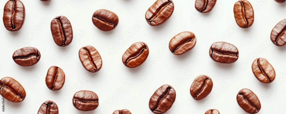 Cute coffee beans pattern with simple lines on white background, featuring various shades resembling a playful and modern design. Cute coffee beans pattern with simple lines on white background, featuring various shades resembling a playful and modern design.