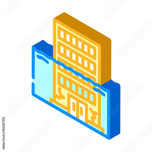 flood natural phenomena isometric icon vector. flood natural phenomena sign. isolated symbol illustration