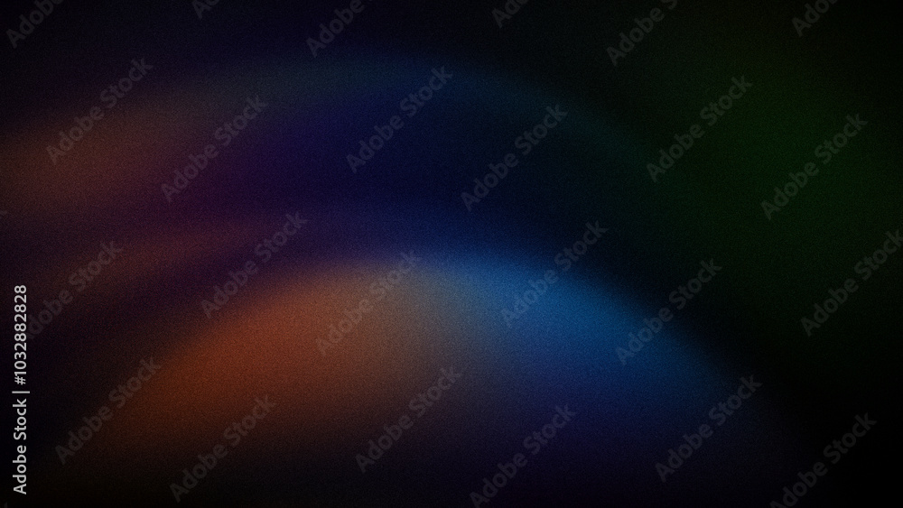 Obraz premium A dark abstract gradient with deep blue, purple, and orange hues blending smoothly, enhanced by a grainy texture. Perfect for artistic backgrounds, wallpapers, and banners