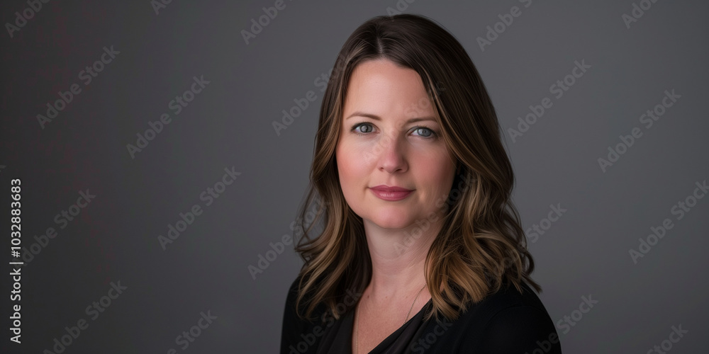 Fototapeta premium Professional Portrait of a Confident Woman with Natural Beauty and Soft Lighting