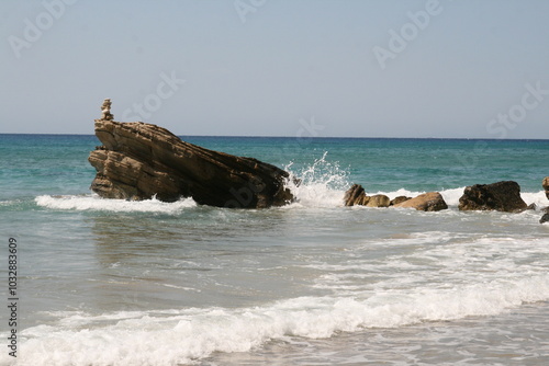 Greek sea and cliff