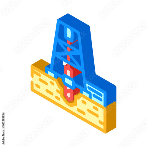 drilling oil industry isometric icon vector. drilling oil industry sign. isolated symbol illustration
