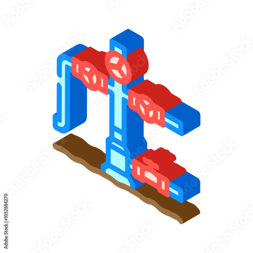 wellhead oil industry isometric icon vector. wellhead oil industry sign. isolated symbol illustration