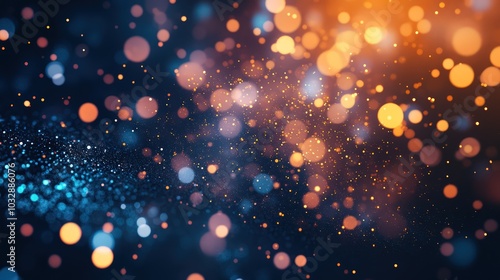 3D abstract particles with futuristic bokeh effect for technology background