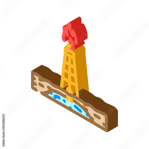 natural gas oil industry isometric icon vector. natural gas oil industry sign. isolated symbol illustration