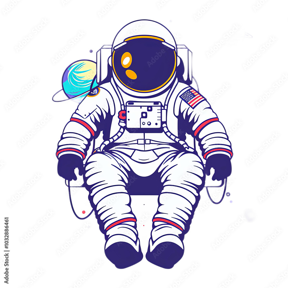Astronaut in Space with Planet Background Astronaut in Space with Planet Background