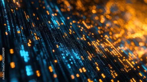 Abstract binary code background with futuristic tech innovation theme