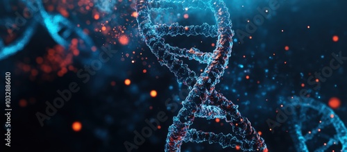Abstract DNA Helix and Genetic Technology Background for Medical Research