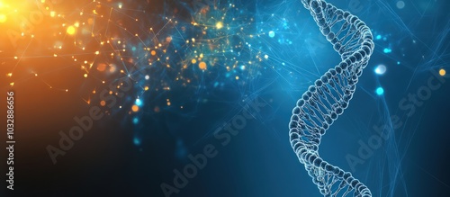 Abstract DNA Helix and Genetic Technology Background for Medical Research