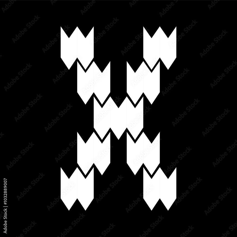 The X letter design looks furry and jagged. Suitable for sporty lovers, gamers, or t-shirt designs, hoodies, mugs, hats, and so on.