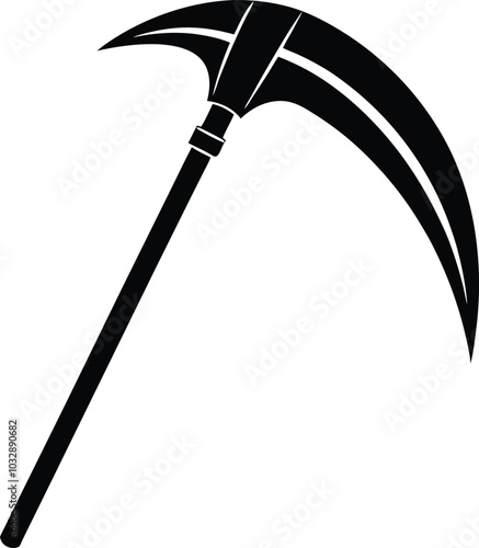 Obsidian scythe weapon silhouette illustration