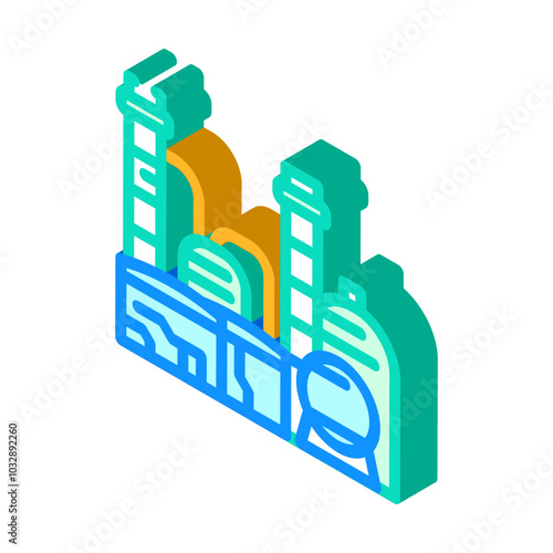 refinery oil industry isometric icon vector. refinery oil industry sign. isolated symbol illustration
