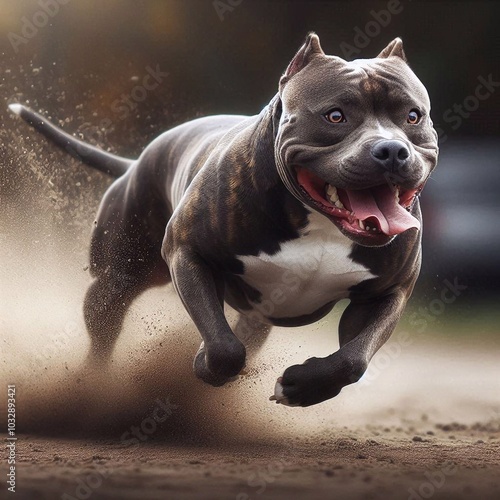 Dynamischer Pitbull photo